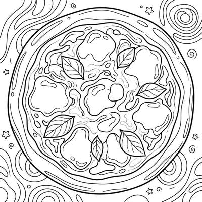Dive into the delicious world of Italian cuisine with this engaging Margherita pizza coloring page. Featuring classic mozzarella, basil, and tomato sauce details, it's a perfect treat for foodies and coloring enthusiasts alike.