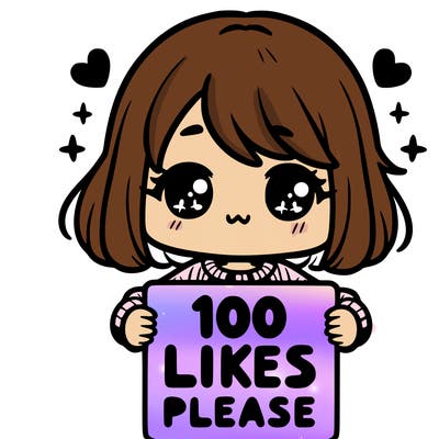 cute girl holding a sign saying 100 likes please