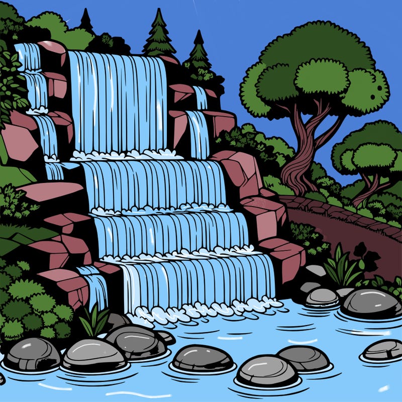 waterfall and rock garden