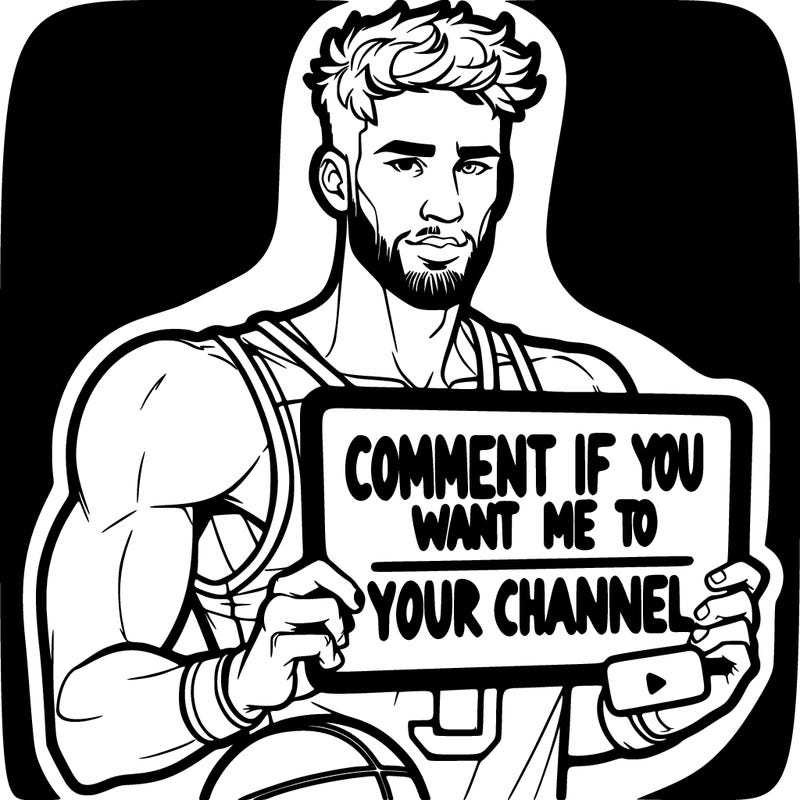 a nba player holding up a sign that says “comment if you want me to like your channel”