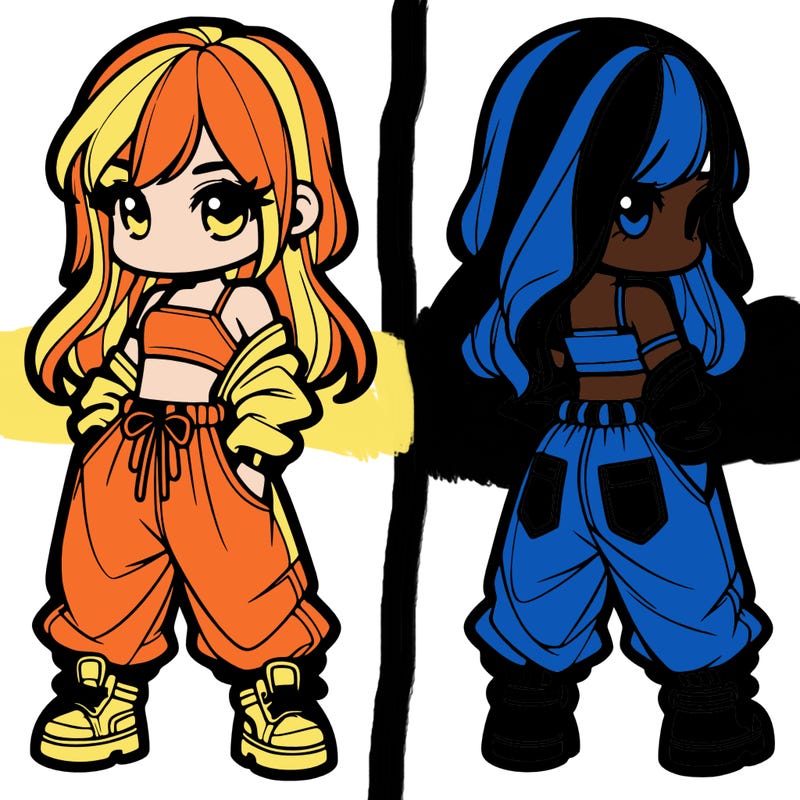 girl in crop top and baggy pants