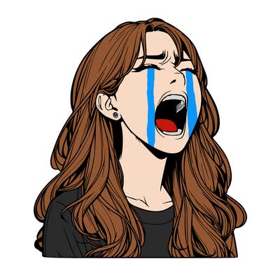 screaming realistic, girl
