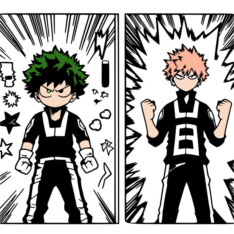 manga bakugo and deku