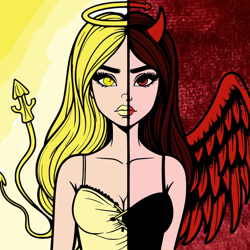 devil vs angel realistic girl