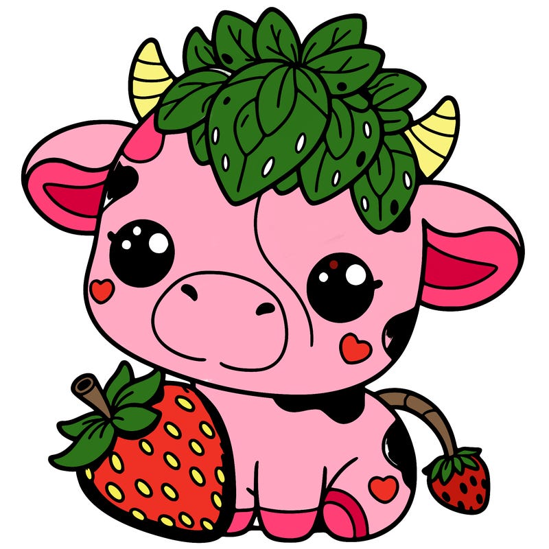 cute strawberry cow
