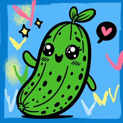 cute, cucumber