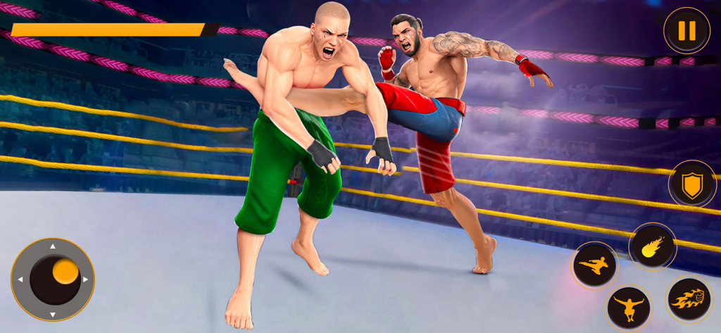 Pro Wrestling Revolution 2025 - A wrestler performing a powerful kick on an opponent inside the wrestling ring