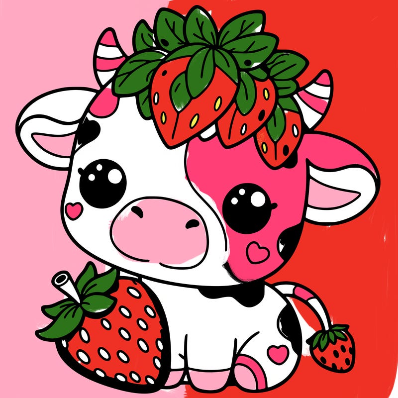 cute strawberry cow