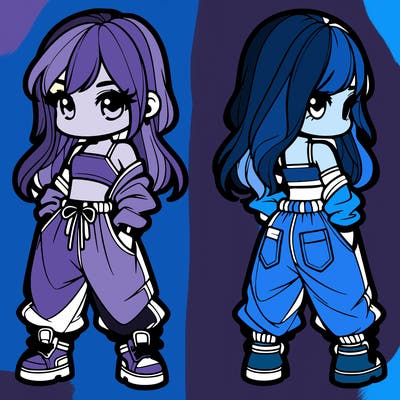 girl in crop top and baggy pants