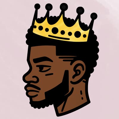 black man with a crown