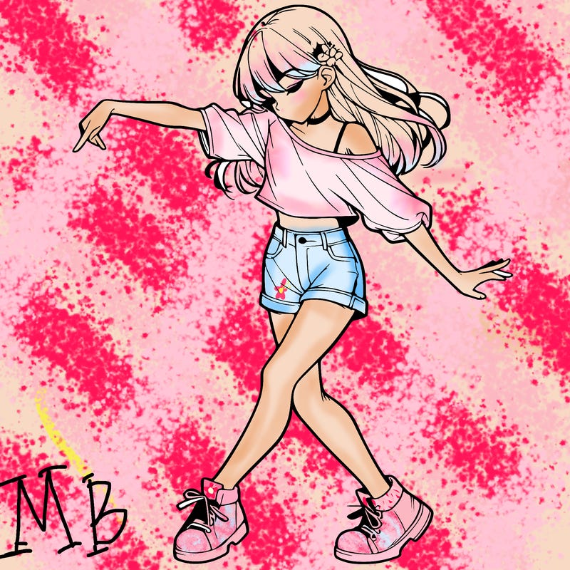realistic girl danceing