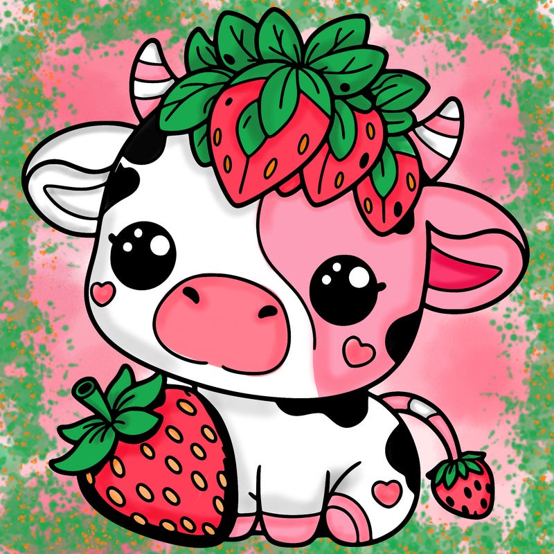 cute strawberry cow