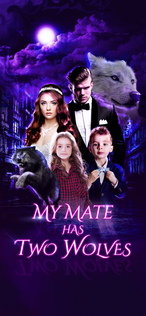Storydo - Fiction, Story - Cover illustration for the werewolf romance novel My Mate Has Two Wolves on the Storydo app.