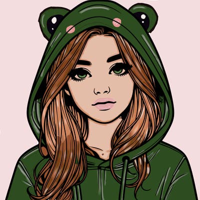 realistic girl with a hoodie