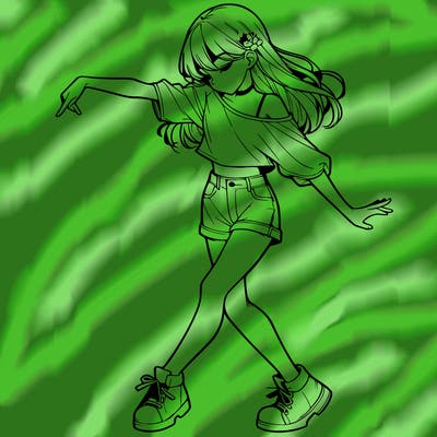 realistic girl danceing