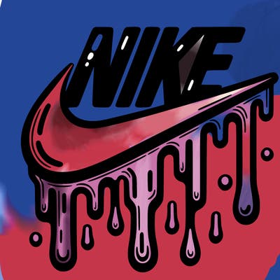 dripping nike logo