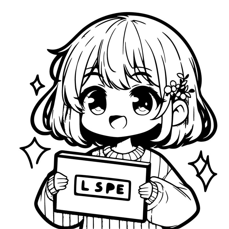 cute anime girl holding up a sign