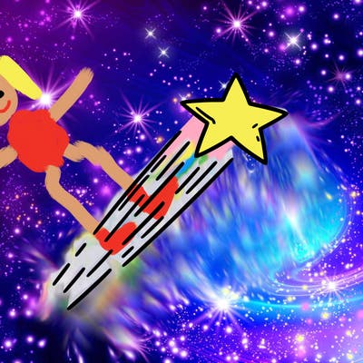 a shooting star in the sky