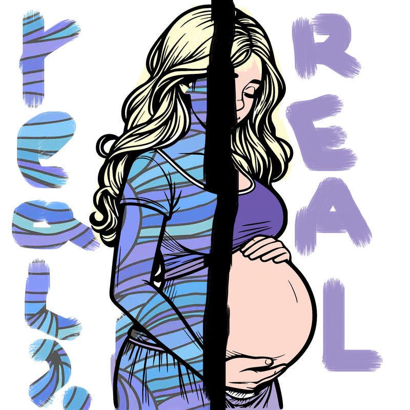 woman heavily pregnant realistic