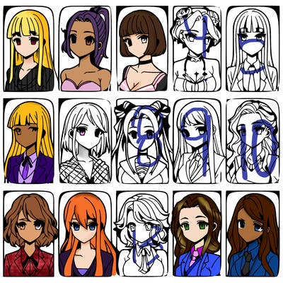 girls that look diffrent anime