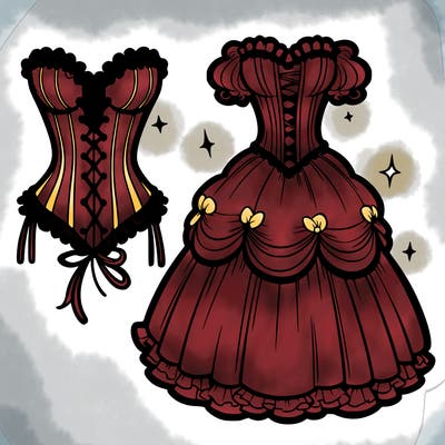 corset and big dress