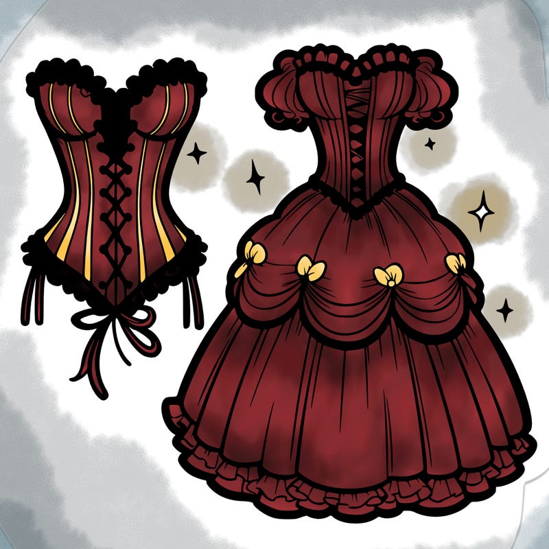 corset and big dress