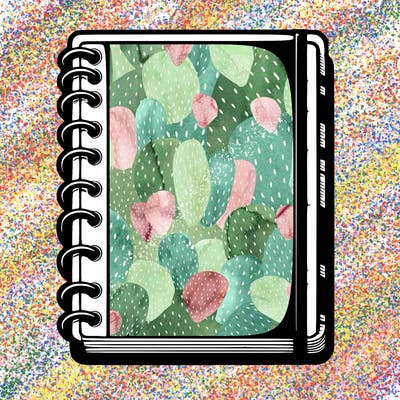 blank, realistic notebook