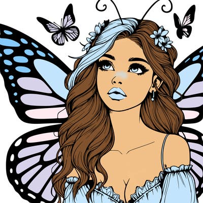 butterfly fairy realistic girl