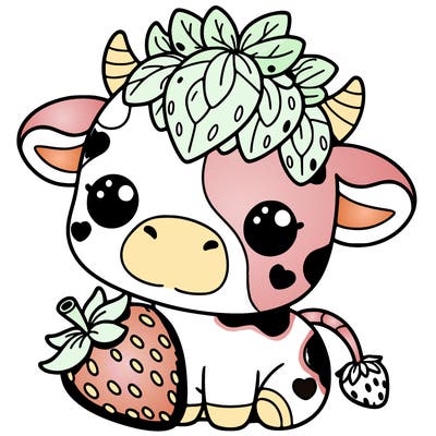 cute strawberry cow