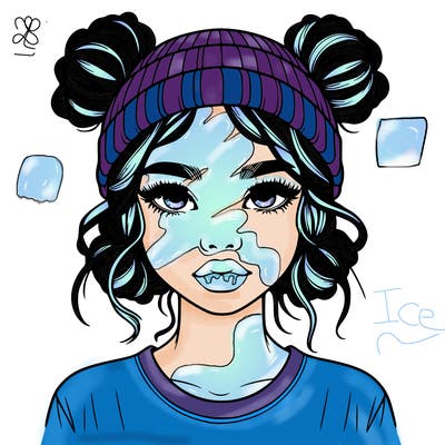 realistic girl with buns in her hair with a beanie on