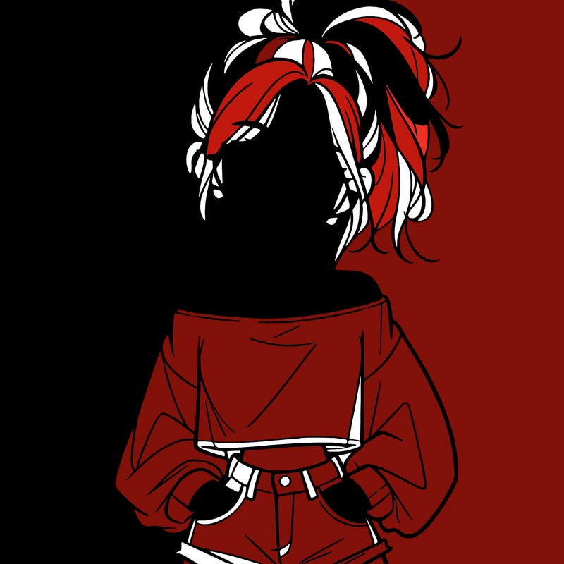 girl with a messy ponytail glasses a baggy crop top and jean shorts