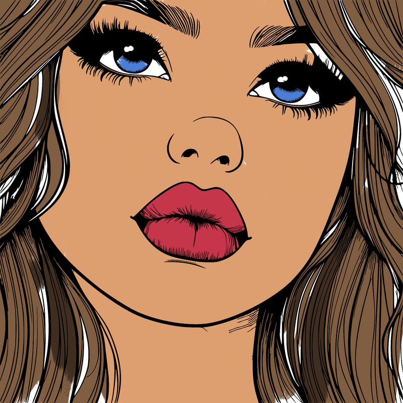 really realistic girl with lips