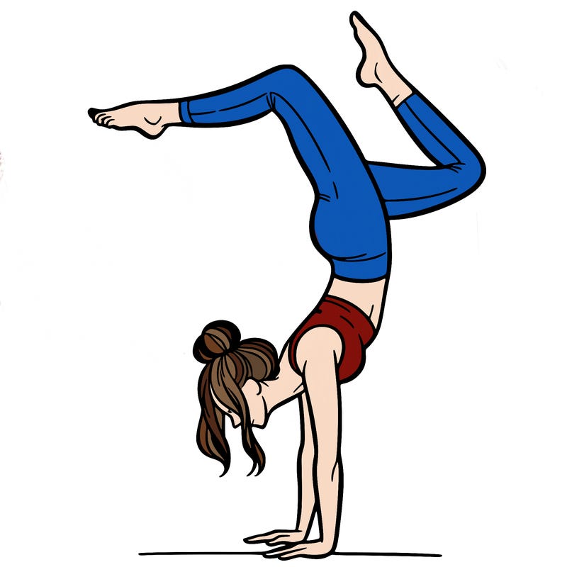 a woman doing a handstand