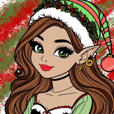 christmas girl elf realistic