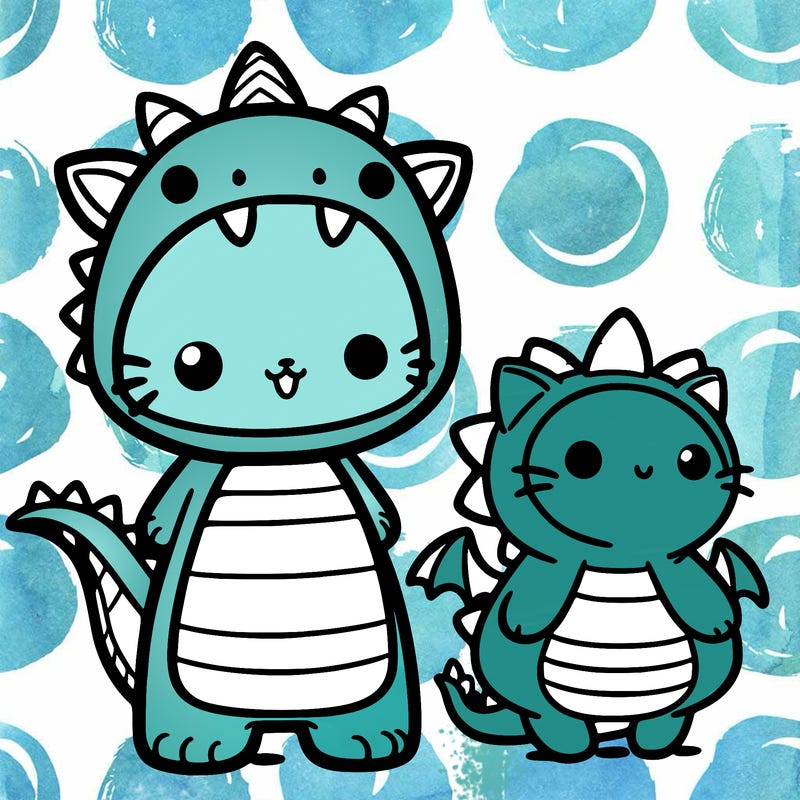 kitty and a dragon costume