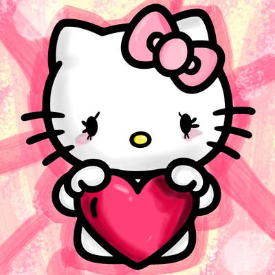 hello kitty with a big heart