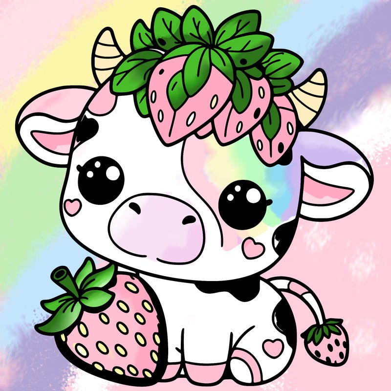 cute strawberry cow