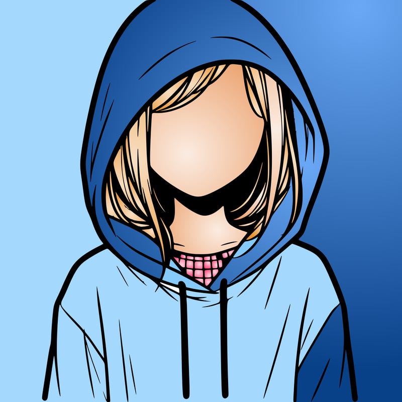 faceless girl in hoodie