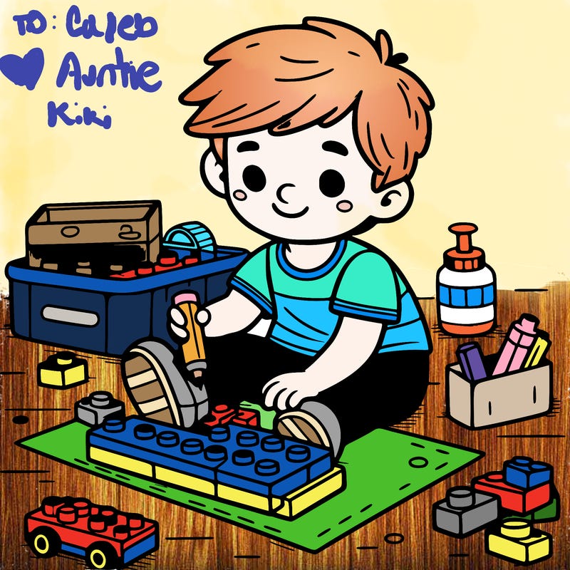 boy building legos
