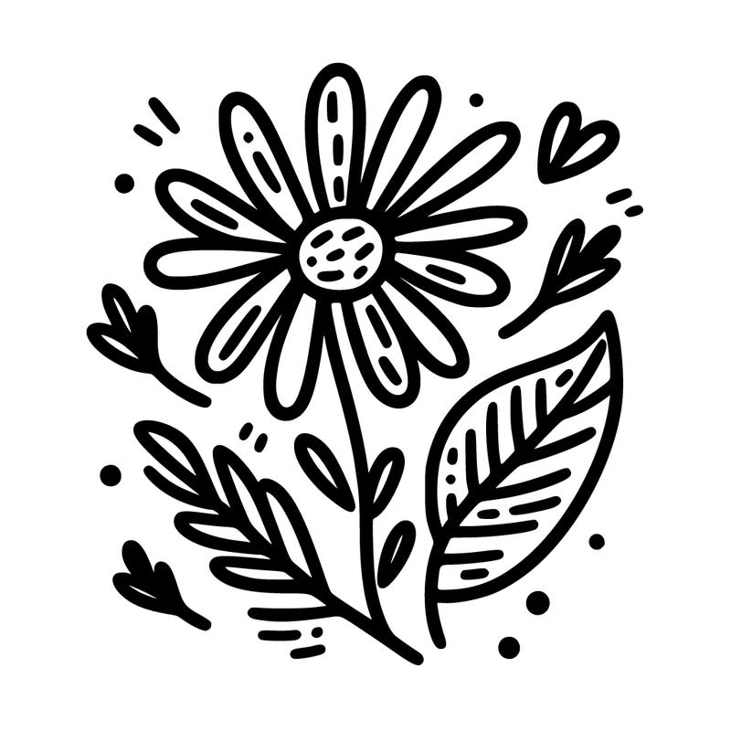 doodle art of simple flower