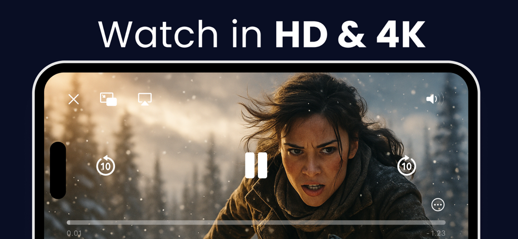 #iptv smart player pro - IPTV Smart Player Pro app displaying high quality 4K video playback on a smartphone interface