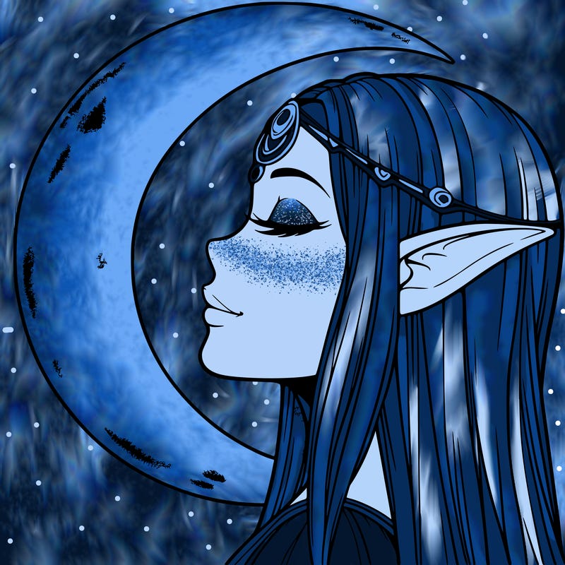 a realistic moon elf