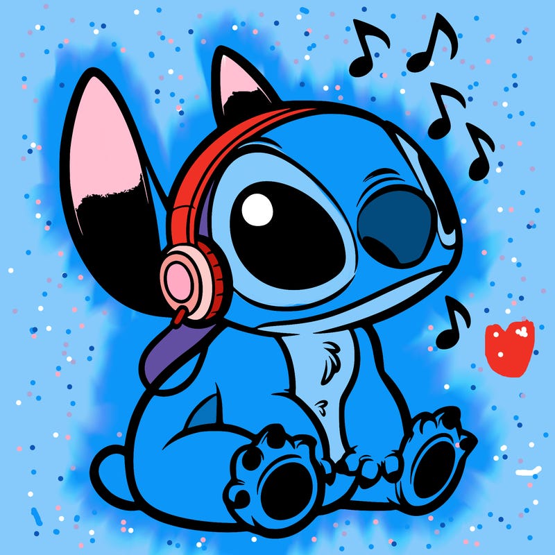 stitch listening to music