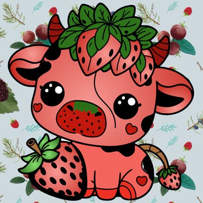 cute strawberry cow