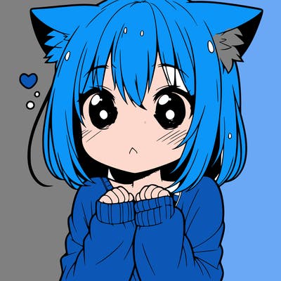 shy anime catgirl