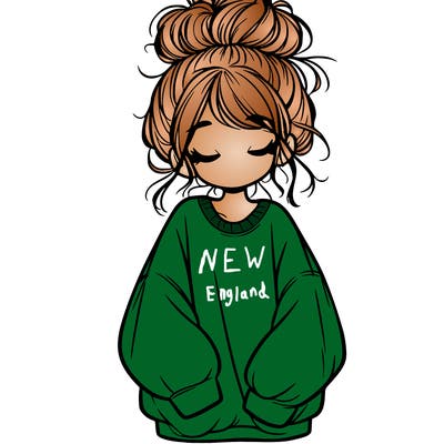 girl with baggy sweatshirt and messy bun
