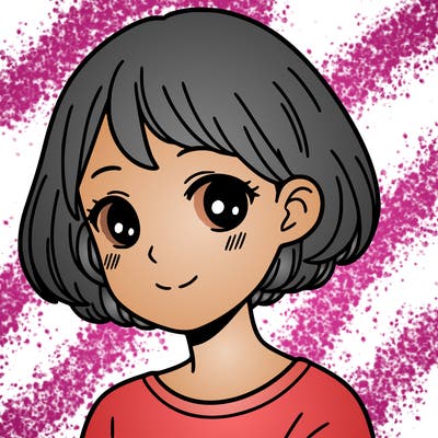 a girl with short hair