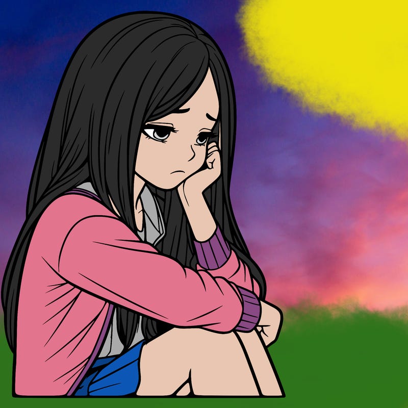 a realistic girl with depression