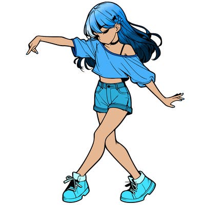 realistic girl danceing