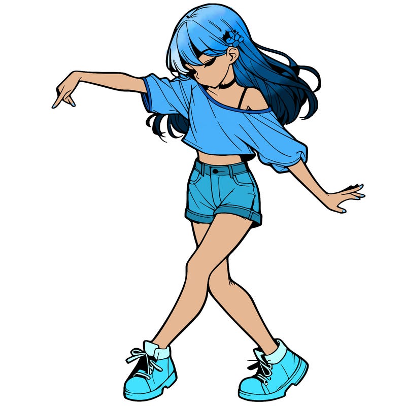 realistic girl danceing